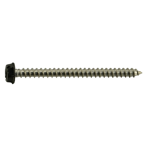Midwest Fastener Sheet Metal Screw, #10 x 2-1/2 in, Painted 18-8 Stainless Steel Flange Hex Head 8 PK 71035 - main